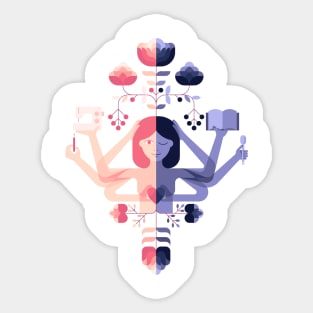 multitask mum damask Sticker